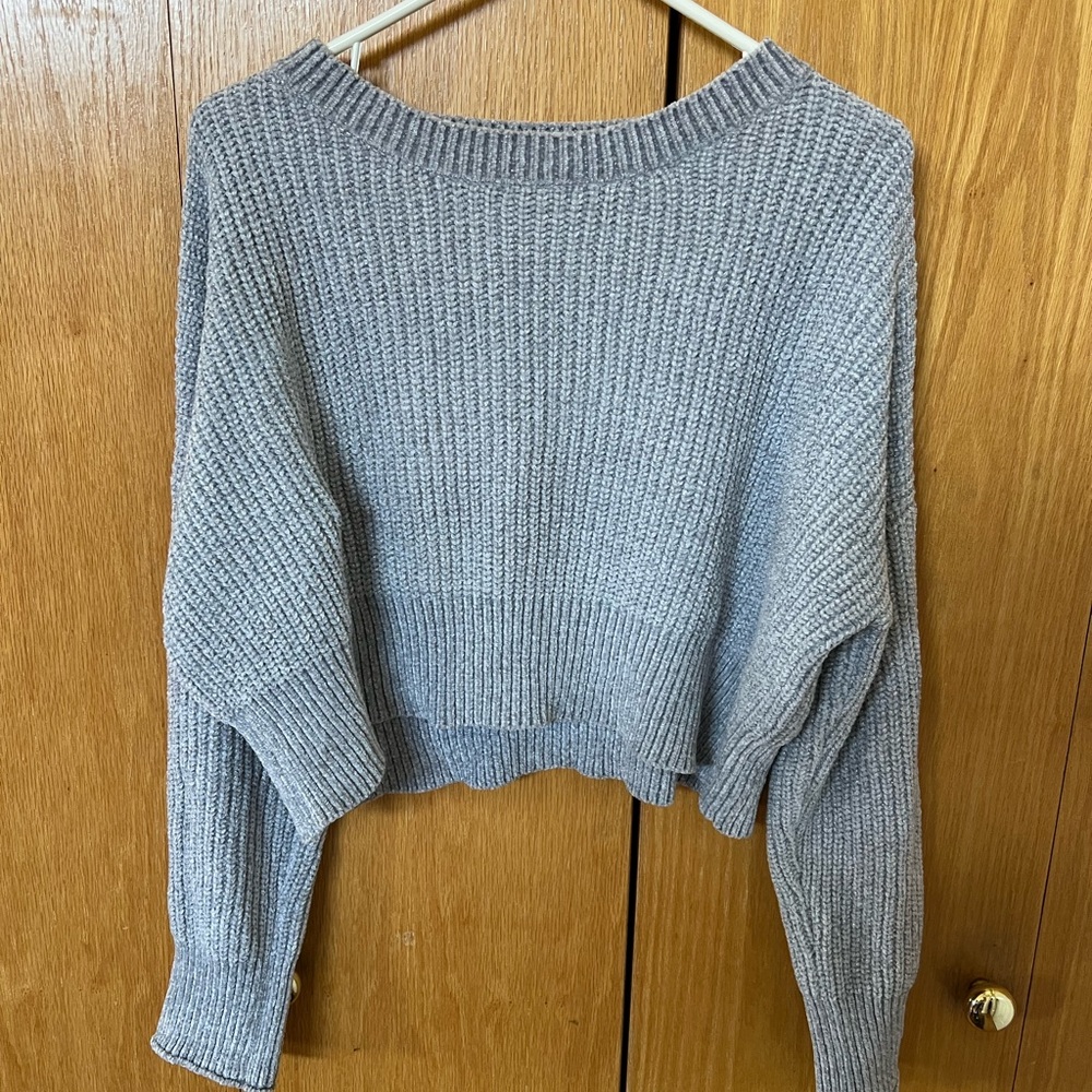 Altar’d State Cropped Sweater, Dusty Blue, SZ S